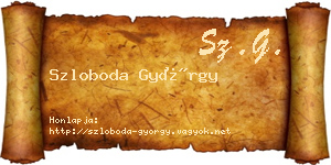 Szloboda György névjegykártya